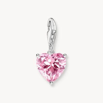 Thomas Sabo Charm-Anhänger Herz mit pinkfarbenem Stein Silber Thomas Sabo Charm-Anhänger Herz mit pinkfarbenem Stein Silber