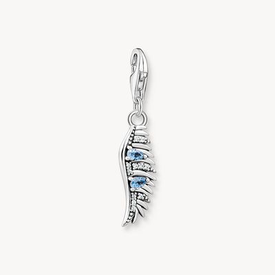 Thomas Sabo Charm-Anhänger Phönix Feder mit blauen Steinen silber Thomas Sabo Charm-Anhänger Phönix Feder mit blauen Steinen silber