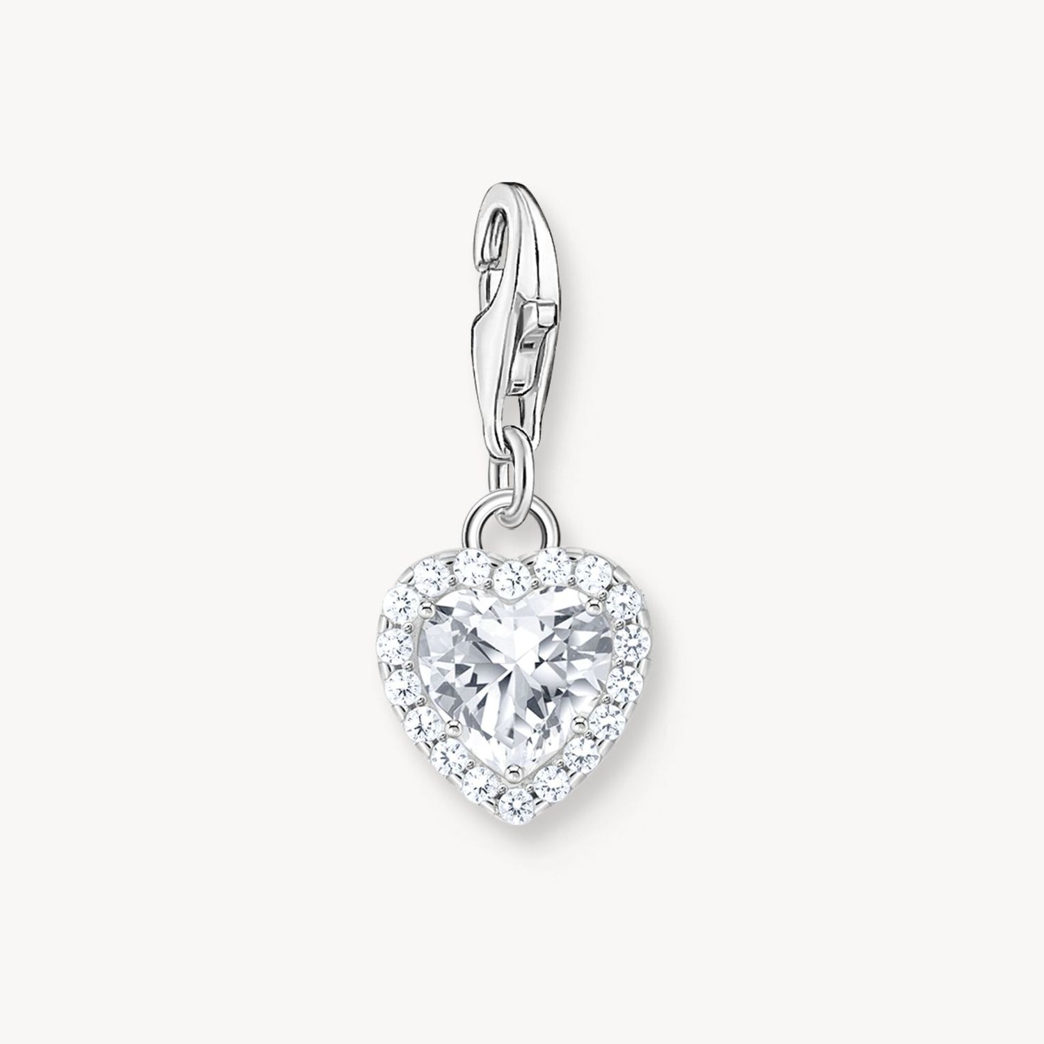 Thomas Sabo Charm-Anhänger Herz Weiß Silber