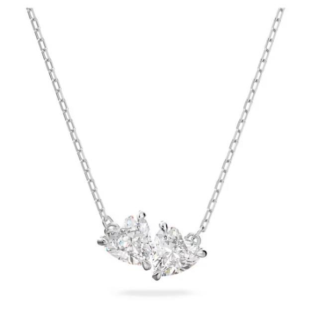 Swarovski Mesmera Attract Halskette Herz, Weiß, Rhodiniert