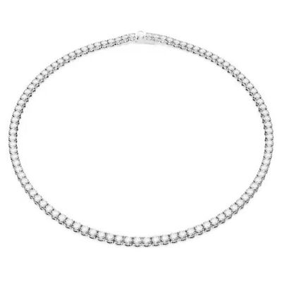 Swarovski Matrix Tennis Halskette Rundschliff, Weiß, Rhodiniert Swarovski Matrix Tennis Halskette Rundschliff, Weiß, Rhodiniert