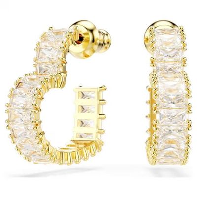 Swarovski Matrix Kreolen Baguette-Schliff, Herz, Klein, Weiß, 18k Goldbeschichtung Swarovski Matrix Kreolen Baguette-Schliff, Herz, Klein, Weiß, 18k Goldbeschichtung
