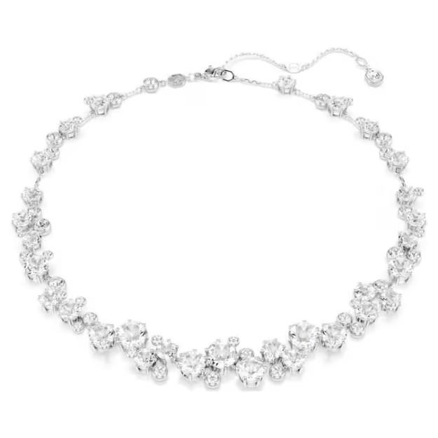 Swarovski Constella Halskette Rundschliff, Weiß, Rhodiniert
