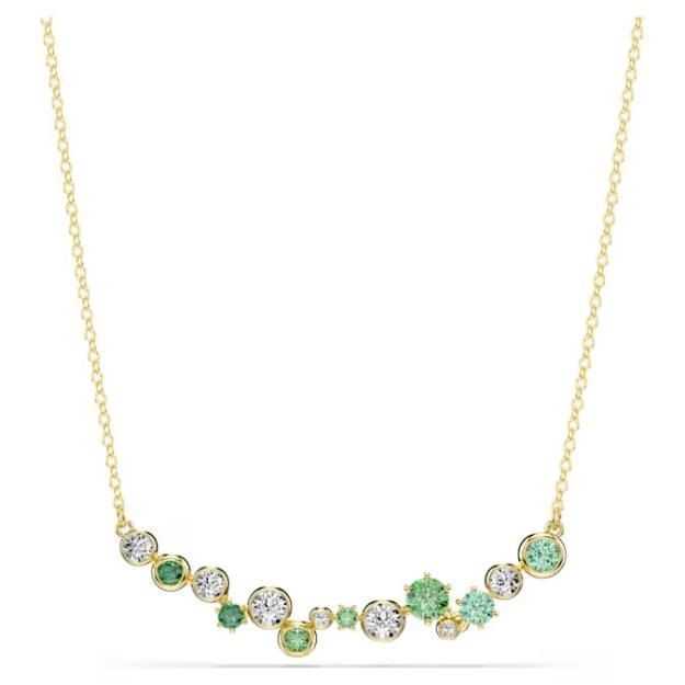 Swarovski Constella Halskette Verschiedene Schliffe, Grün, Goldlegierungsschicht