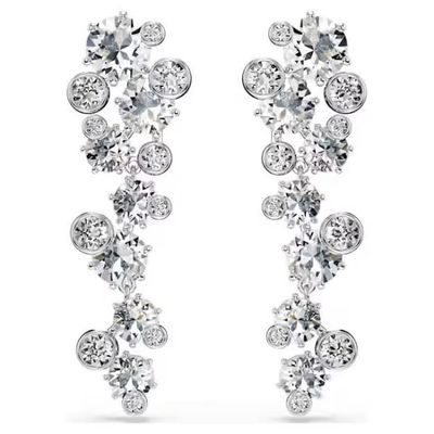 Swarovski Constella Drop-Ohrhänger Verschiedene Schliffe, Weiß, Rhodiniert Swarovski Constella Drop-Ohrhänger Verschiedene Schliffe, Weiß, Rhodiniert