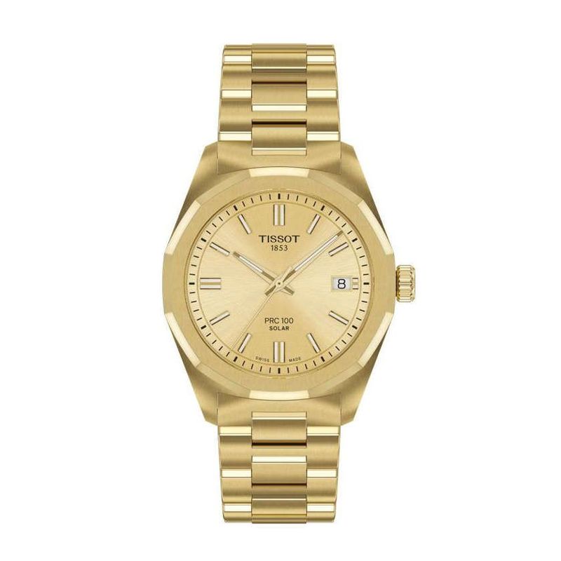 Tissot Gold Damenuhr PRC 100 Solar Quartz 34mm T1518223302100