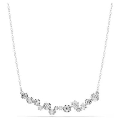 Swarovski Constella Halskette Verschiedene Schliffe, Weiß, Rhodiniert