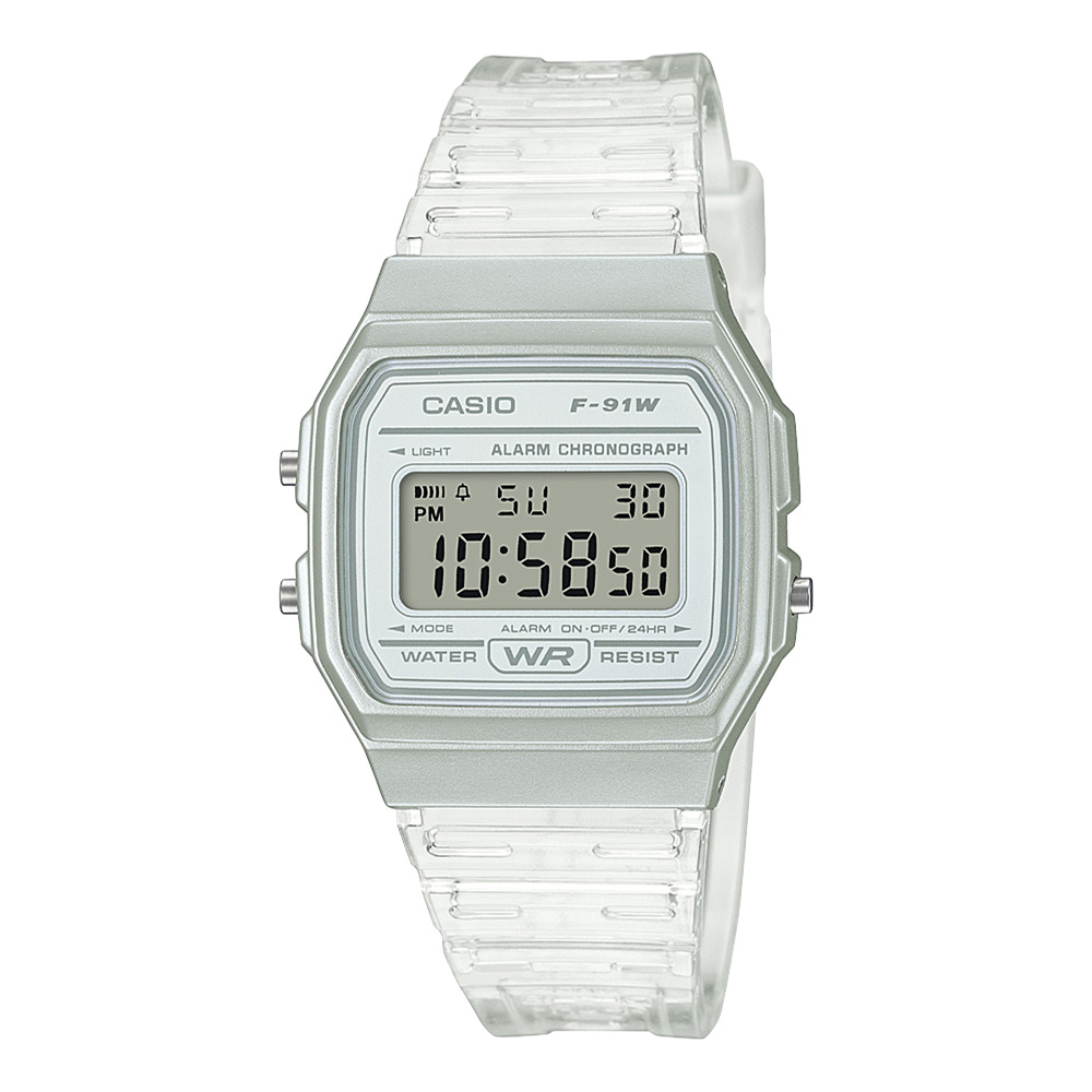 Casio Unisex Digitaluhr F-91WS-7EF Resin Weiss/Silber