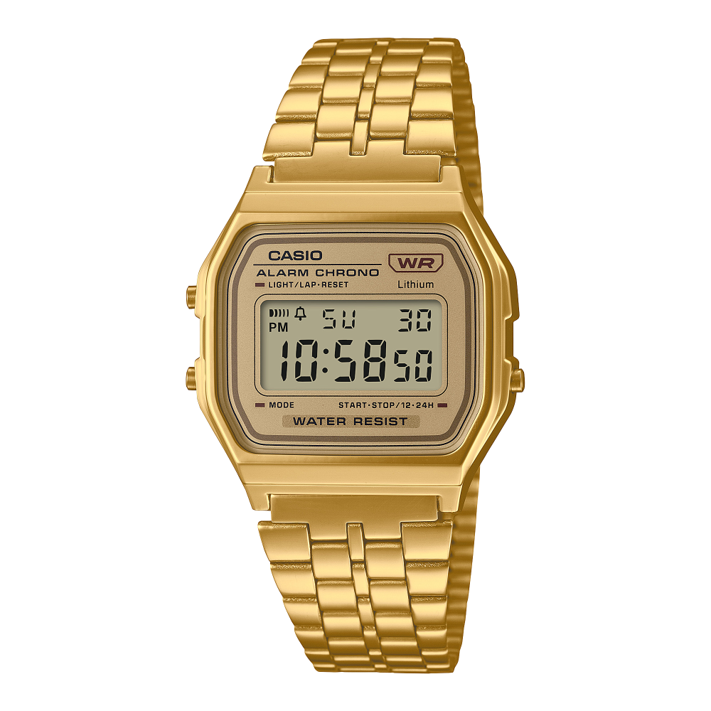 Casio Vintage Digitaluhr A158WETG-9AEF Edelstahl Gelb/Gold Retro Uhr