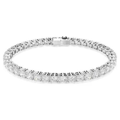 Swarovski Matrix Tennis Armband Rundschliff, Weiß, Rhodiniert Swarovski Matrix Tennis Armband Rundschliff, Weiß, Rhodiniert