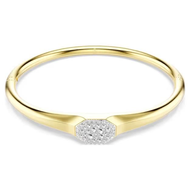Swarovski Dextera Armreif Rundschliff, Weiß, Goldlegierungsschicht