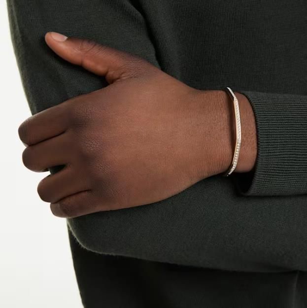 Swarovski Dextera Armreif Achteckform, Rundschliff, Weiß, Goldlegierungsschicht