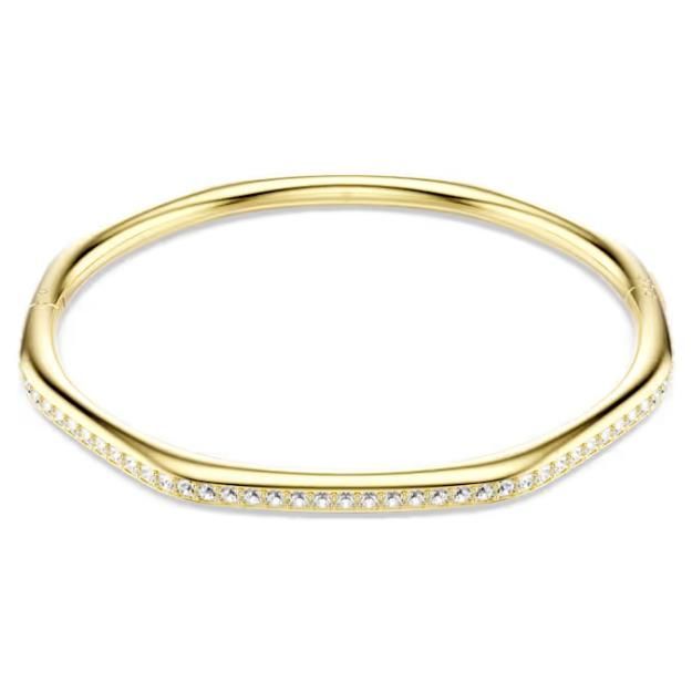Swarovski Dextera Armreif Achteckform, Rundschliff, Weiß, Goldlegierungsschicht