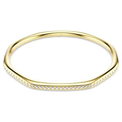 Swarovski Dextera Armreif Achteckform, Rundschliff, Weiß, Goldlegierungsschicht Swarovski Dextera Armreif Achteckform, Rundschliff, Weiß, Goldlegierungsschicht