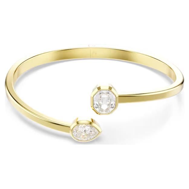 Swarovski Imber Armreif Verschiedene Schliffe, Weiß, Goldlegierungsschicht
