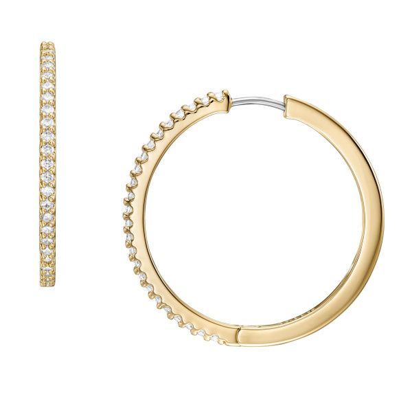 Fossil Creolen-Ohrringe Ellis Pavé Glitz Metall goldfarben