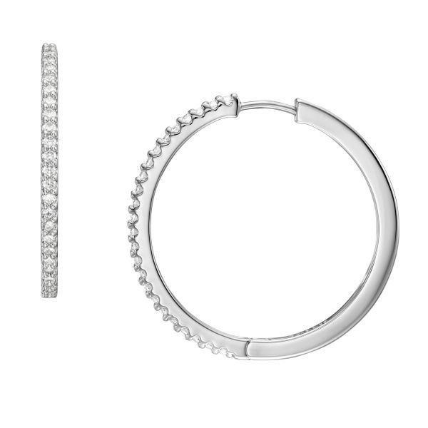 Fossil Creolen-Ohrringe Ellis Pavé Glitz Metall silberfarben