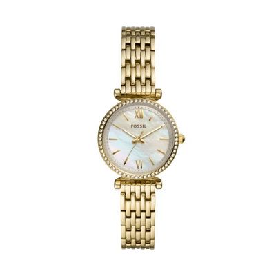 Fossil Damenuhr Carlie Mini Edelstahl Goldfarben Fossil Damenuhr Carlie Mini Edelstahl Goldfarben