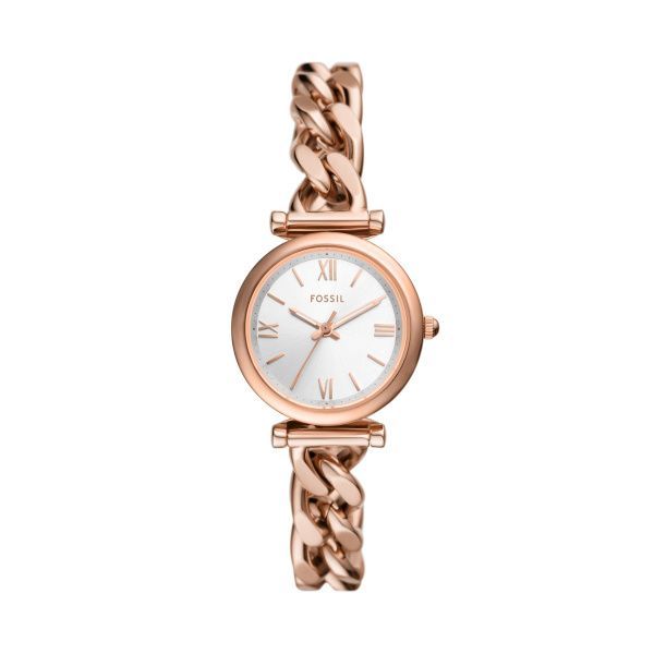 Fossil Uhr Carlie 3-Zeiger-Werk Edelstahl roségoldfarben