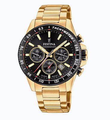 Festina Herrenuhr TIMELESS Chronograph F20634/5  Gold, Edelstahl Armband Festina Herrenuhr TIMELESS Chronograph F20634/5  Gold, Edelstahl Armband