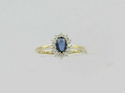 Ring (56) Gelbgold 585 · 0,79 +Br, 0,21ct H/SI + Brillant 0,210 ct SI/H · Saphir