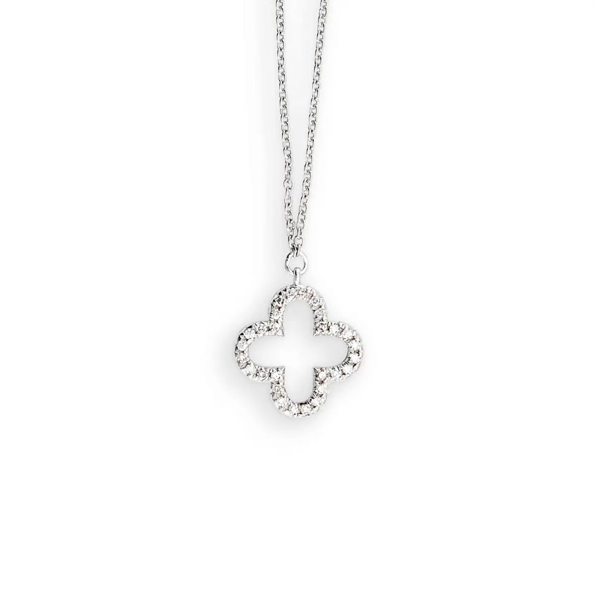 Collier · Weißgold 585 · Diamant 0,05ct H/SI · 42 cm