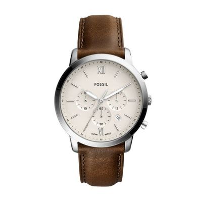 Fossil Herrenuhr Neutra Chronograph Leder Braun