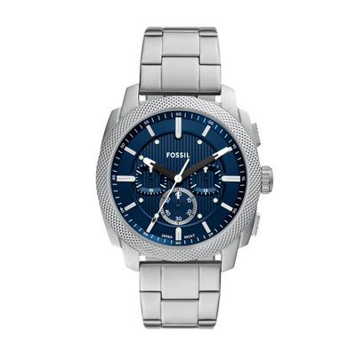 Fossil Uhr Chronograph Machine Edelstahl blau