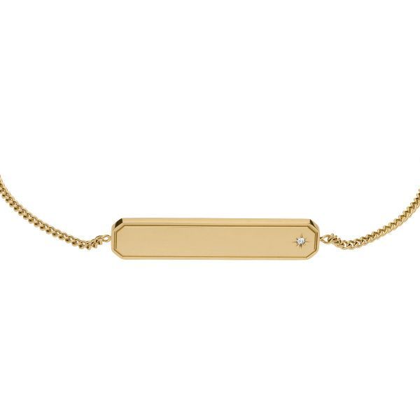 Fossil Armband Sadie ID-Plakette Edelstahl goldfarben Fossil Armband Sadie ID-Plakette Edelstahl goldfarben