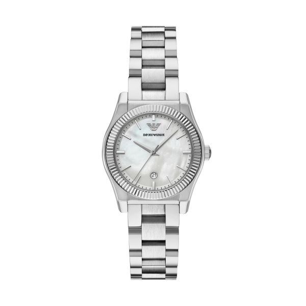 Emporio Armani Dreizeigeruhr mit Armband aus Edelstahl Emporio Armani Dreizeigeruhr mit Armband aus Edelstahl