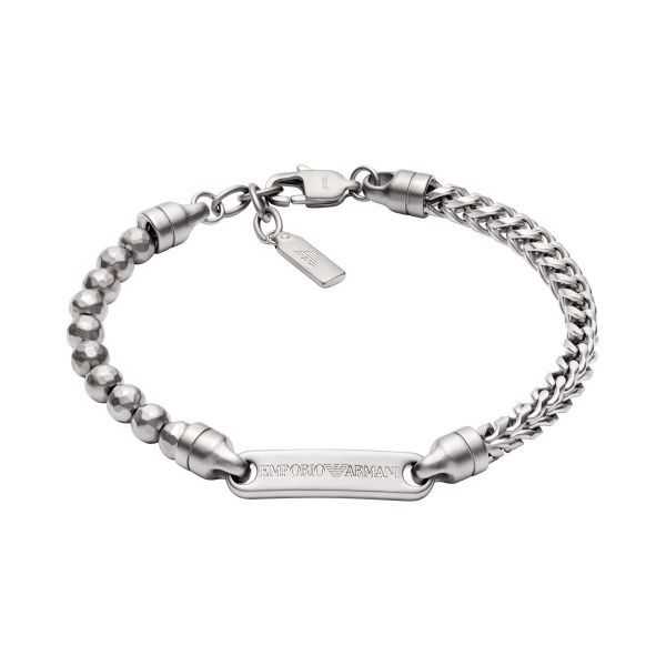 Emporio Armani Plattenarmkette Edelstahl