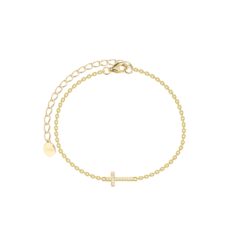 Xenox Kreuz Armband vergoldet mit Zirkonia Steinen Xenox Kreuz Armband vergoldet mit Zirkonia Steinen