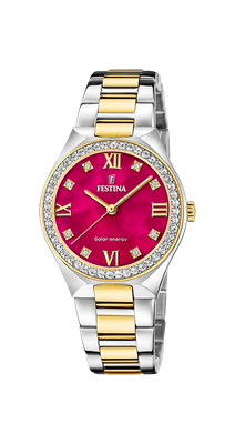 Festina F20659/3 Damen Uhr SOLAR ENERGY Edelstahl Bicolor Rot Festina F20659/3 Damen Uhr SOLAR ENERGY Edelstahl Bicolor Rot