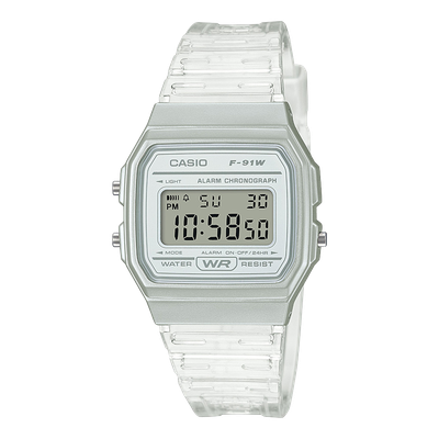 Casio Unisex Digitaluhr F-91WS-7EF Resin Weiss/Silber