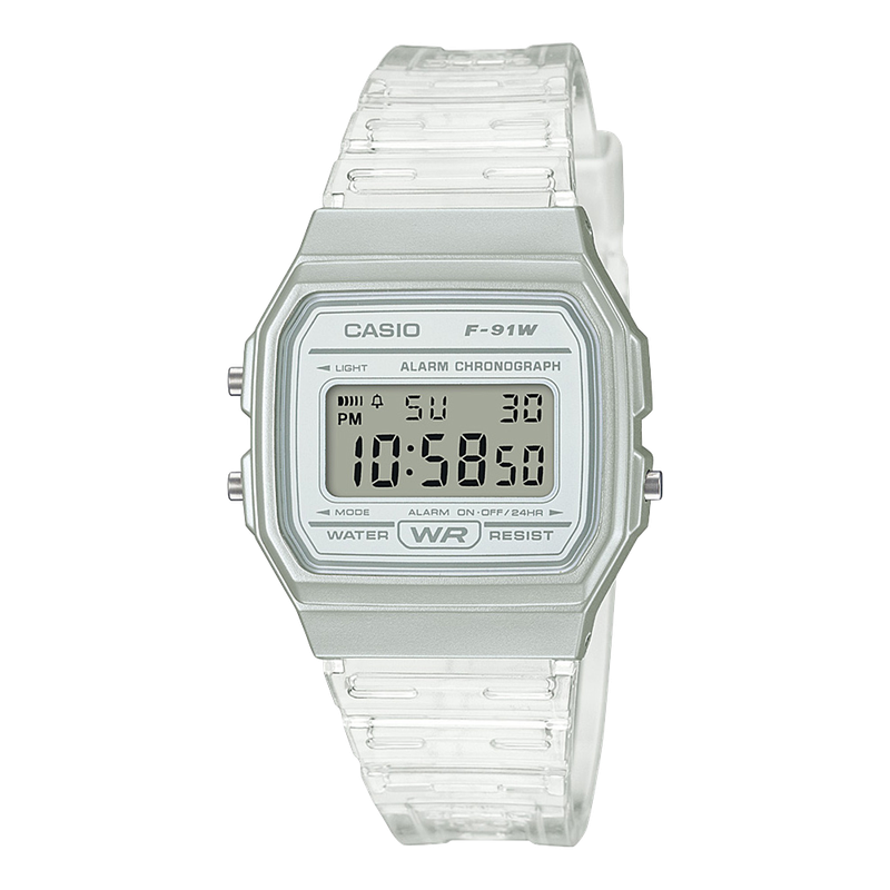 Casio Unisex Digitaluhr F-91WS-7EF Resin Weiss/Silber