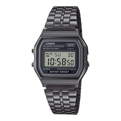 Casio Vintage Digitaluhr A158WETB-1AEF Edelstahl Schwarz Retro Uhr