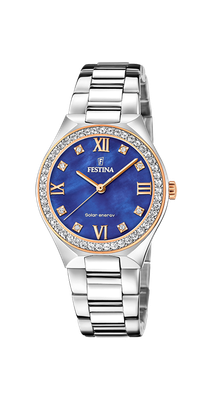 Festina F20658/2 Damen Uhr SOLAR ENERGY Edelstahl Blau