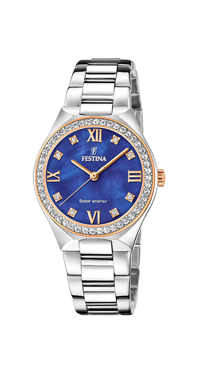 Festina F20658/2 Damen Uhr SOLAR ENERGY Edelstahl Blau