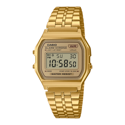 Casio Vintage Digitaluhr A158WETG-9AEF Edelstahl Gelb/Gold Retro Uhr