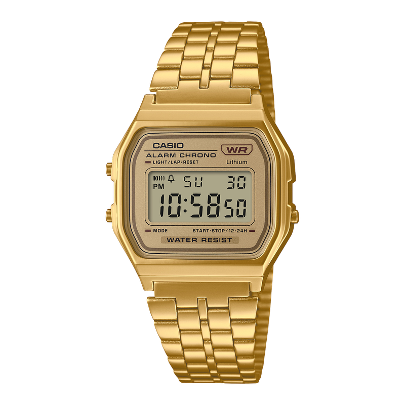 Casio Vintage Digitaluhr A158WETG-9AEF Edelstahl Gelb/Gold Retro Uhr