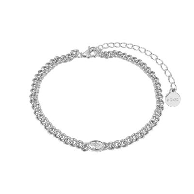 Xenox CURB Armband Milano Zirkonia Silber