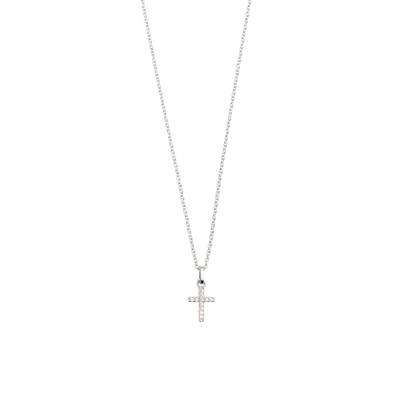 Xenox Kette Kreuz Silber mit Zirkonia klein