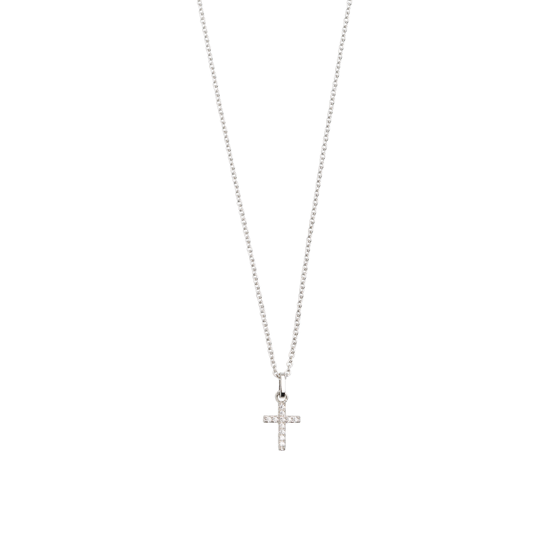 Xenox Kette Kreuz Silber mit Zirkonia klein