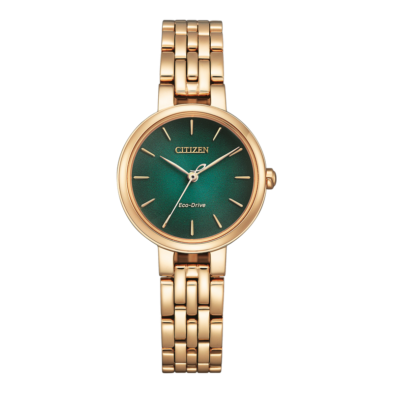 Citizen Damenuhr EM0993-82Z Eco-Drive Goldfarben Grün