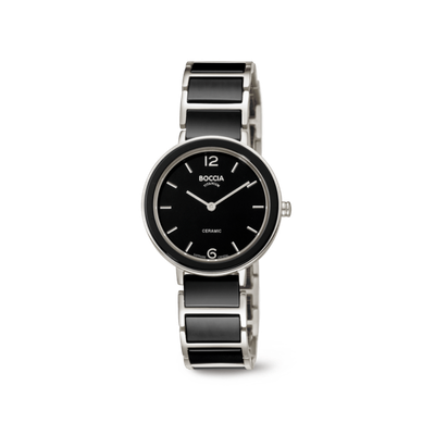 Boccia Damenuhr Ceramic Titan Schwarz