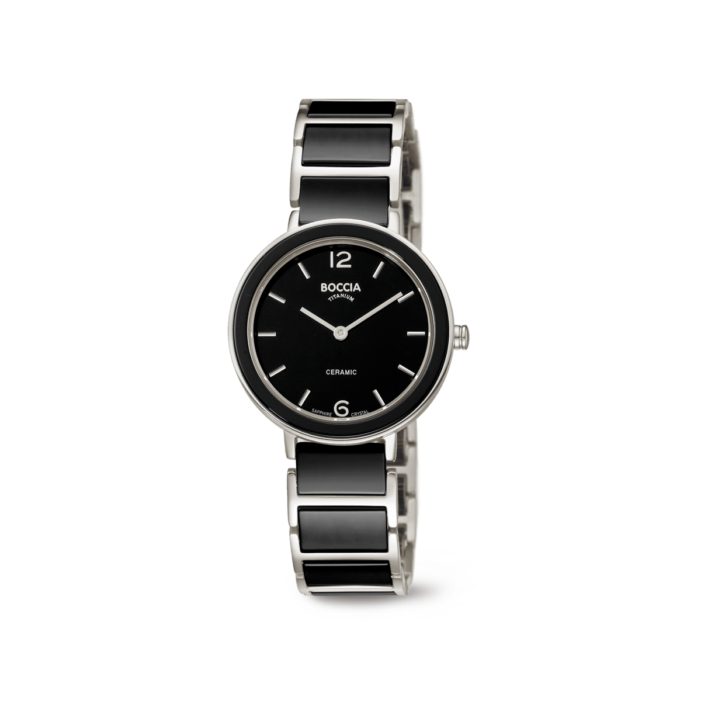 Boccia Damenuhr Ceramic Titan Schwarz