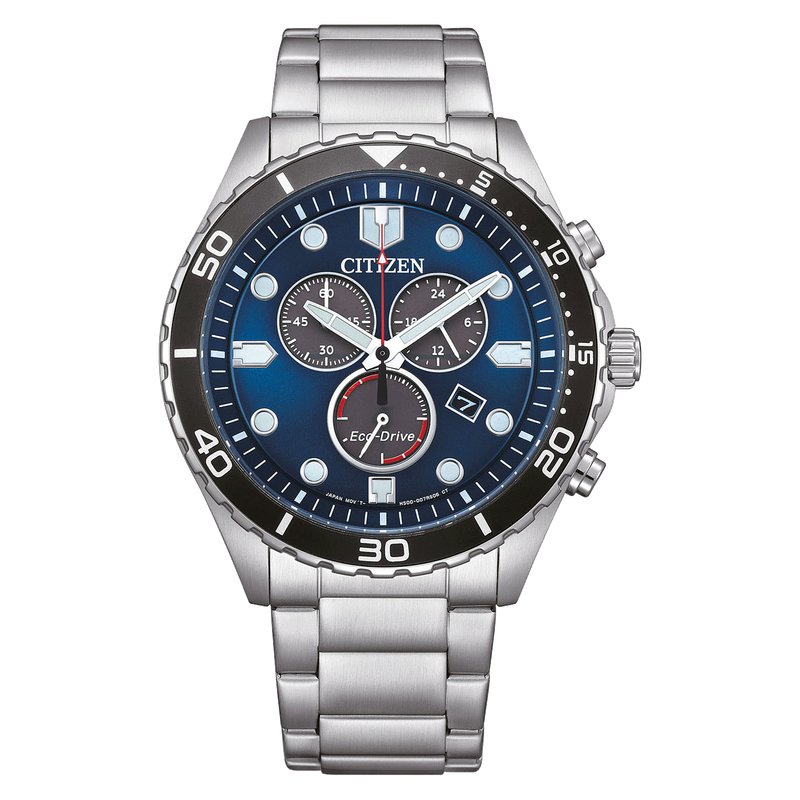 Citizen Herrenuhr Eco-Drive Analog Chronograph Blau