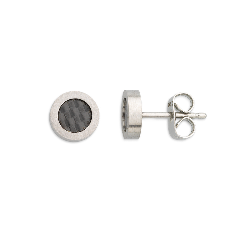 Xenox Herren Ohrstecker Edelstahl Carbon