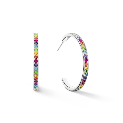 Coeur De Lion Ohrringe Creole 35 Edelstahl & Kristalle silber multicolor 0128211517 Coeur De Lion Ohrringe Creole 35 Edelstahl & Kristalle silber multicolor 0128211517