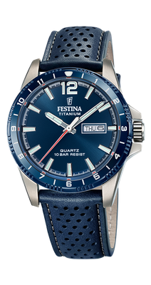 Festina F20699/2 Herren Uhr TITANIUM Leder Armband Blau Festina F20699/2 Herren Uhr TITANIUM Leder Armband Blau